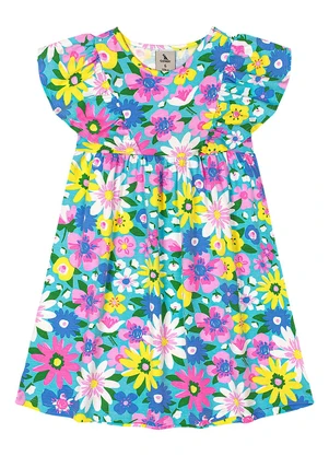 Quimby - Vestido Infantil Cotton Azul - QUIMBY