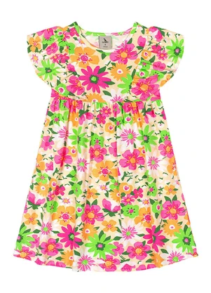 Quimby - Vestido Infantil Cotton Rosa - QUIMBY