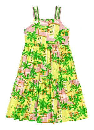 Quimby - Vestido Infantil Cotton Verde - QUIMBY
