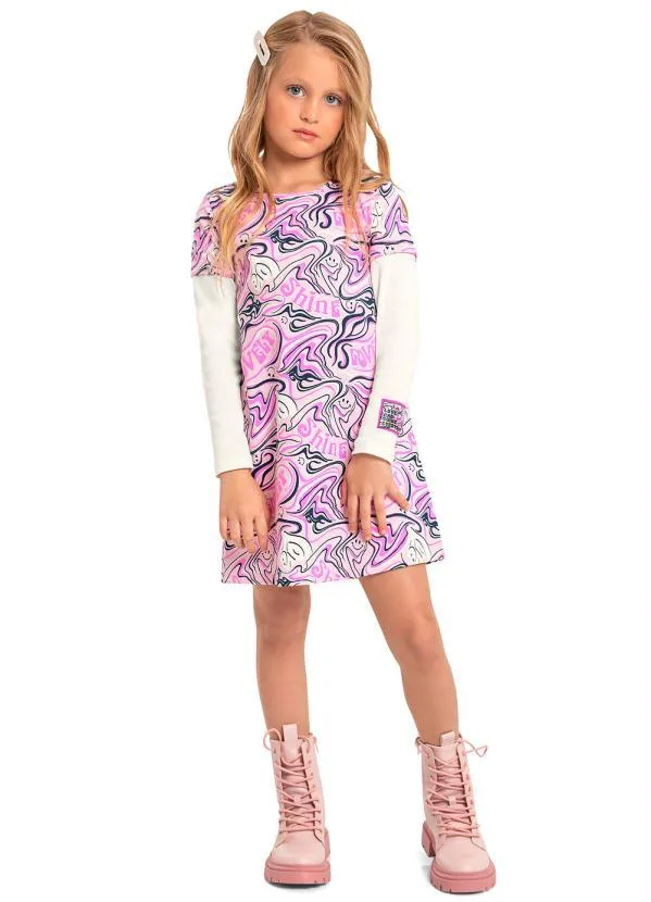 Vestido Infantil Cotton Rosa Quimby