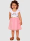 Turminha - Vestido Infantil Cotton/Tule Rosa - variação: Bran