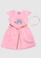 Turminha - Vestido Infantil Cotton/Tule Rosa - variação: Rosa