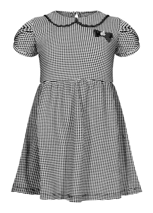 Alakazoo - Vestido Infantil Curto com Bordado e Laço Preto - ALAKAZOO