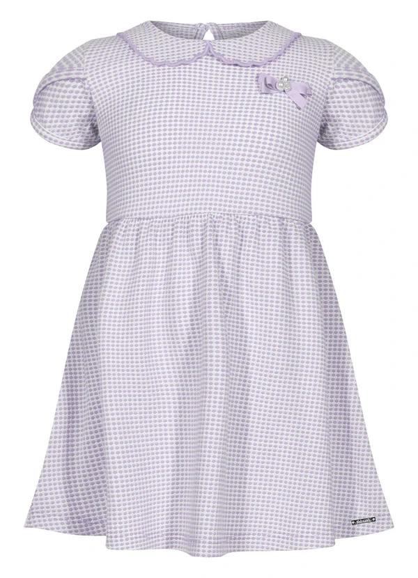 Alakazoo - Vestido Infantil Curto com Bordado e Laço Rosa