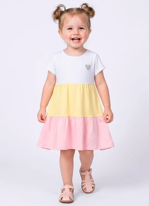 Torra - Vestido Infantil Curto Três Marias Branco - TORRA