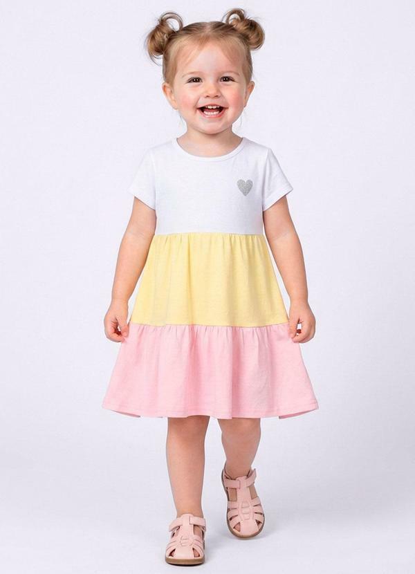 Torra - Vestido Infantil Curto Três Marias Branco
