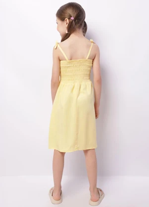 Torra - Vestido Infantil Curto Viscose Alcinha Amarelo - TORRA