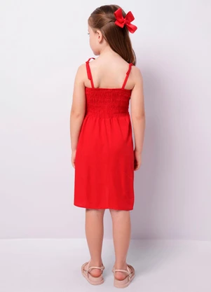 Torra - Vestido Infantil Curto Viscose Alcinha Vermelho - TORRA