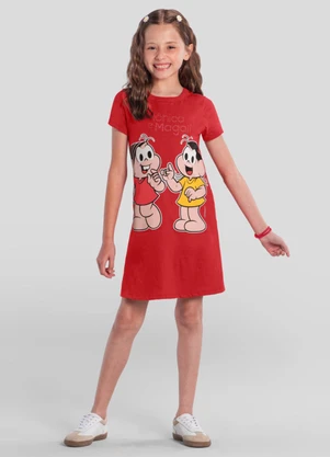 Brandili - Vestido Infantil da Turma da Mônica Vermelho - BRANDILI