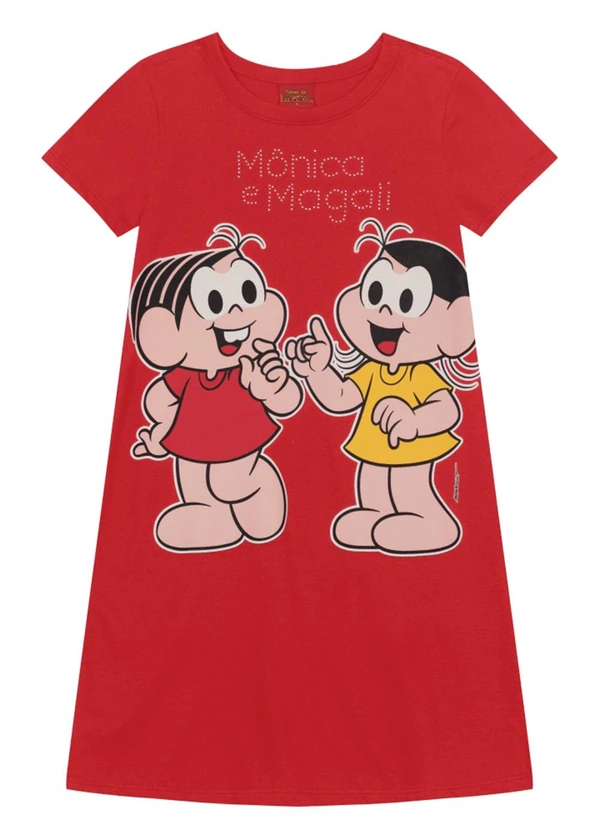 Brandili - Vestido Infantil da Turma da Mônica Vermelho 2