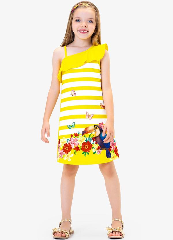 Rovi Kids - Vestido Infantil de Alça Amarelo
