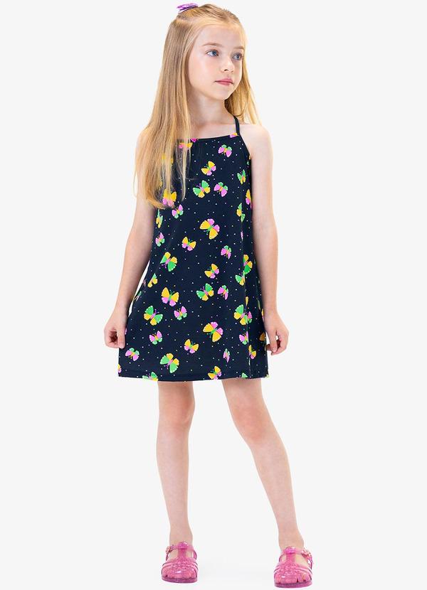 Rovi Kids - Vestido Infantil de Alça Azul