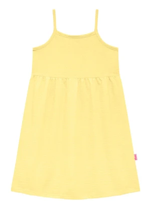 Duduka - Vestido Infantil de Alça com Etiqueta   Amarelo - DUDUKA