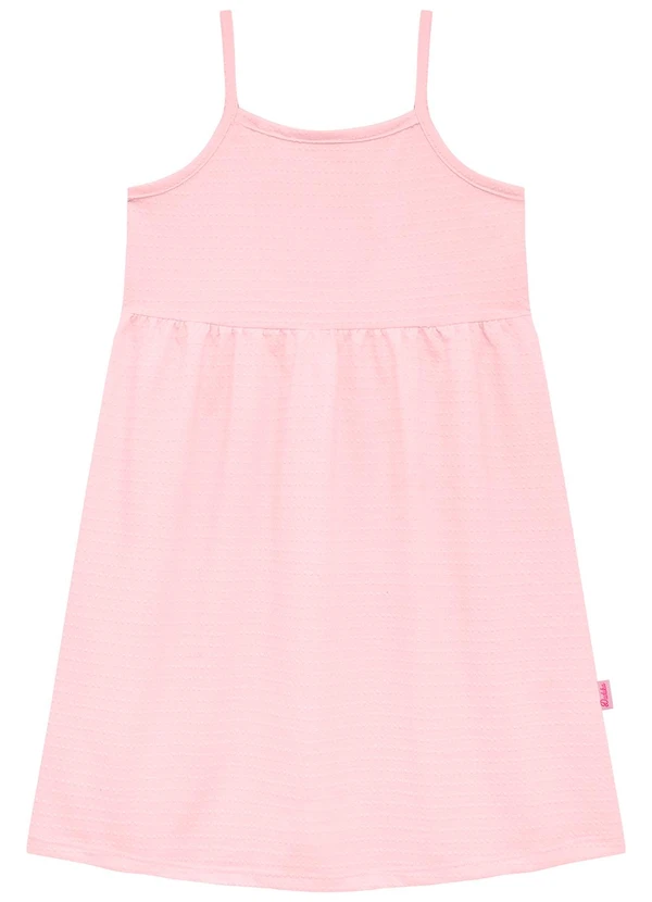 Duduka - Vestido Infantil de Alça com Etiqueta   Rosa