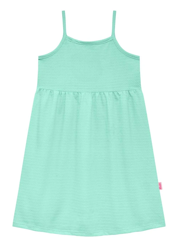 Duduka - Vestido Infantil de Alça com Etiqueta   Verde