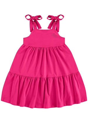 Guloseima - Vestido Infantil de Alças em Cotton Rosa - GULOSEIMA
