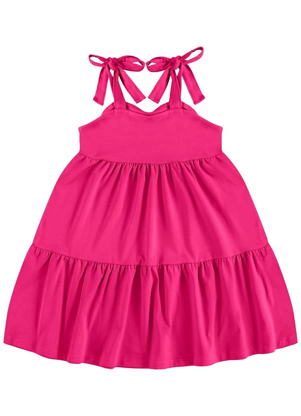 Guloseima - Vestido Infantil de Alças em Cotton Rosa 2