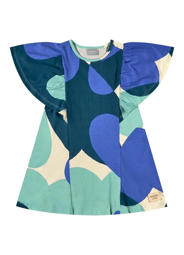 Quimby - Vestido Infantil de Corações Azul 3