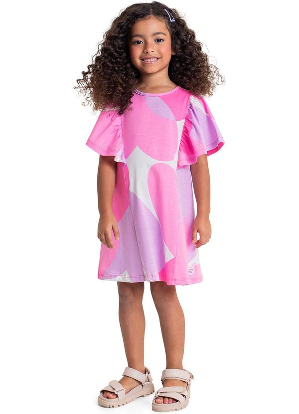 Quimby - Vestido Infantil de Corações Rosa