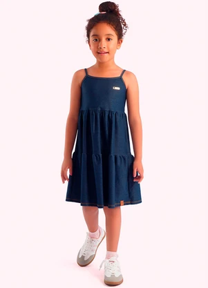 Duduka - Vestido Infantil Duas Marias Azul - DUDUKA