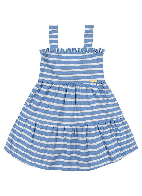 Colorittá - Vestido Infantil  Eco Listrado Colorittá Azul