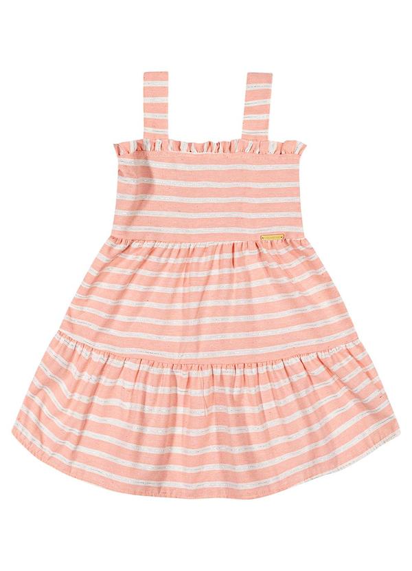 Colorittá - Vestido Infantil  Eco Listrado Colorittá Rosa