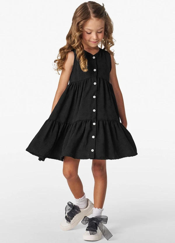 Trick Nick - Vestido Infantil em Air Flow Preto 3