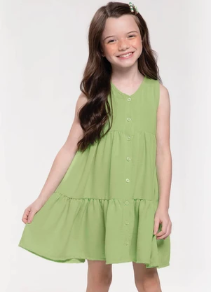 Trick Nick - Vestido Infantil em Air Flow Verde - TRICK NICK