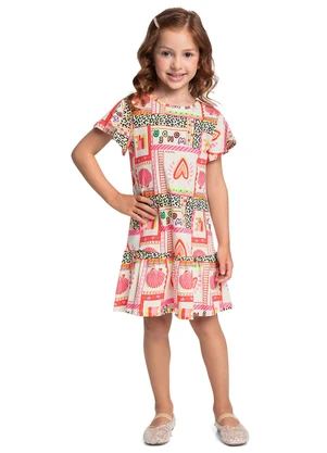 Bee Loop - Vestido Infantil em Algodão Rosa - BEE LOOP