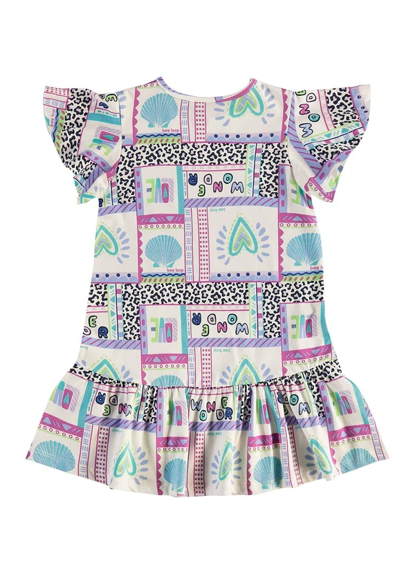 Bee Loop - Vestido Infantil em Algodão Roxo 2
