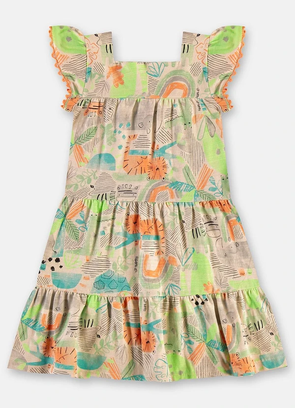 Up Baby - Vestido Infantil em Algodão Flamê Bege 3