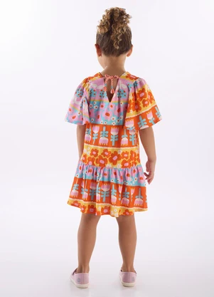 Três e Já - Vestido Infantil em Algodão Azul - TRÊS E JÁ