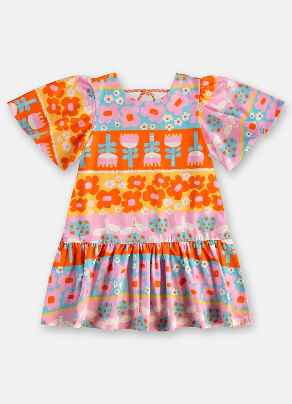 Três e Já - Vestido Infantil em Algodão Azul 3