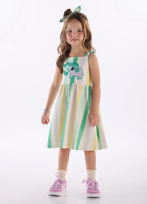 Três e Já - Vestido Infantil em Algodão Branco - TRÊS E JÁ