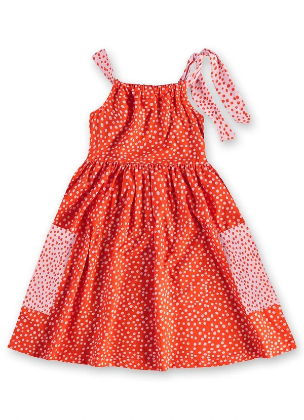 Três e Já - Vestido Infantil em Algodão Vermelho 3