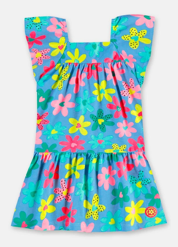 Up Baby - Vestido Infantil em Algodão Azul 2