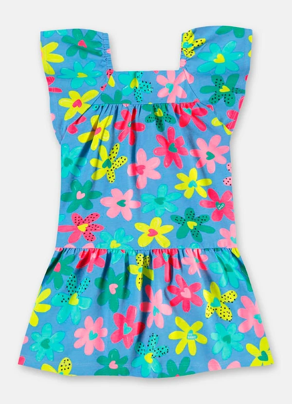 Up Baby - Vestido Infantil em Algodão Azul 3