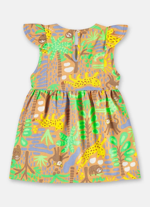 Up Baby - Vestido Infantil em Algodão Marrom 2