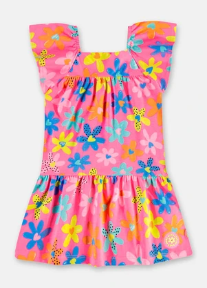 Up Baby - Vestido Infantil em Algodão Rosa - UP BABY