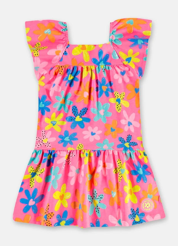 Up Baby - Vestido Infantil em Algodão Rosa 2