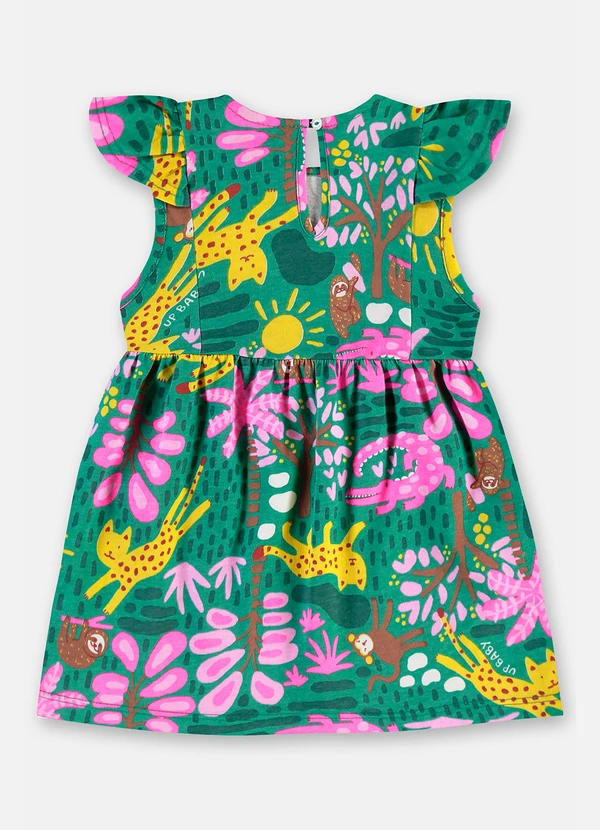 Up Baby - Vestido Infantil em Algodão Verde 4