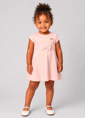 Marlan - Vestido Infantil em Canelado Maxi Rosa - MARLAN