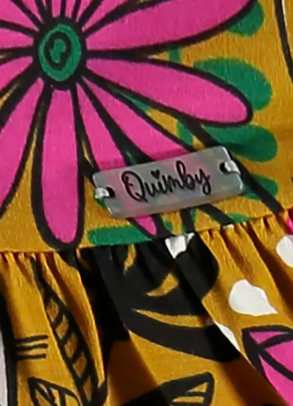 Quimby - Vestido Infantil em Cotton Amarelo 4