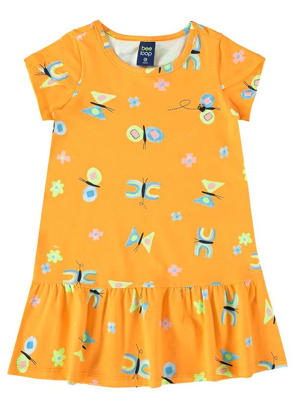 Bee Loop - Vestido Infantil em Cotton Amarelo 2
