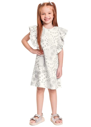 Quimby - Vestido Infantil em Cotton Bege - QUIMBY