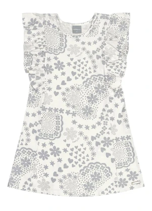 Quimby - Vestido Infantil em Cotton Bege - QUIMBY