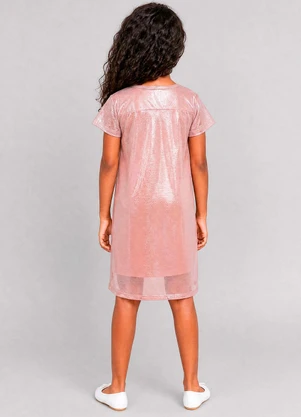 Marlan - Vestido Infantil em Cotton e Telinha Shine Rosa - MARLAN