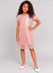 Marlan - Vestido Infantil em Cotton e Telinha Shine Rosa - variação: Rosa