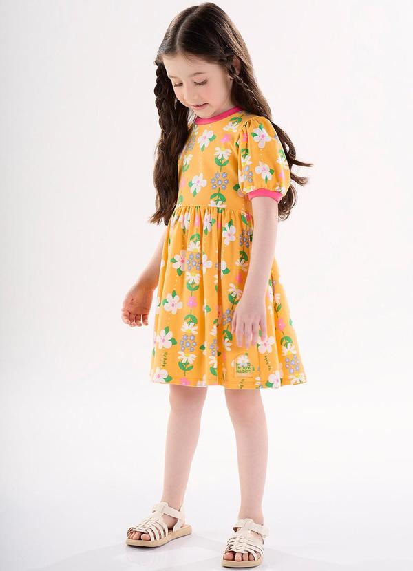 Up Baby - Vestido Infantil em Cotton Laranja