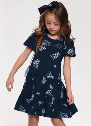 Trick Nick - Vestido Infantil em Cotton Leve Azul - TRICK NICK